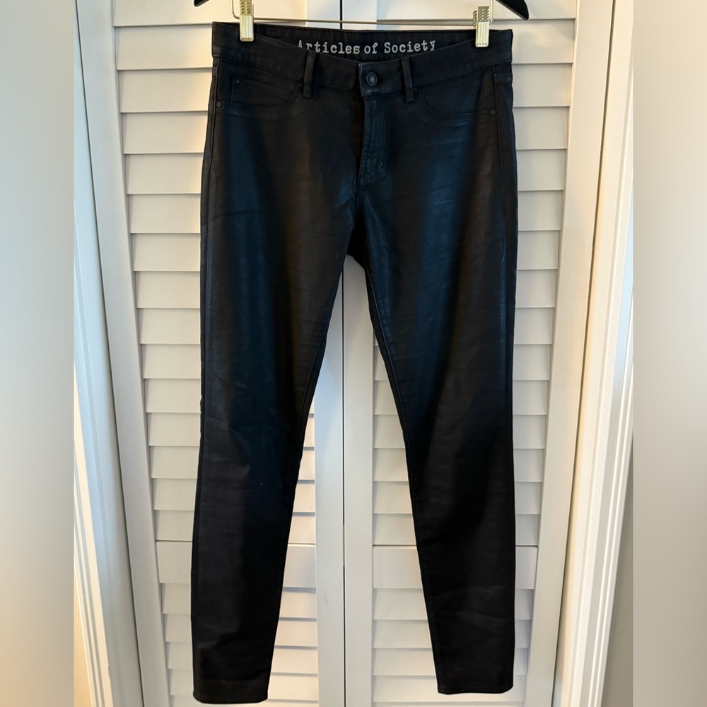 🖤🪩 Articles Of Society Women’s  Black Shiny Skinny Jeans Size 28